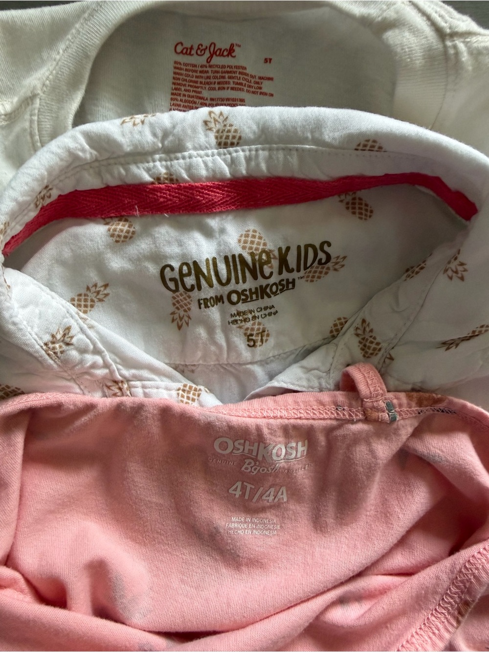 OshKosh B'gosh, Cat & Jack Girls 4T/5T Summer Shirt Bundle 3 Pieces Beach Vibes - Picture 11 of 11